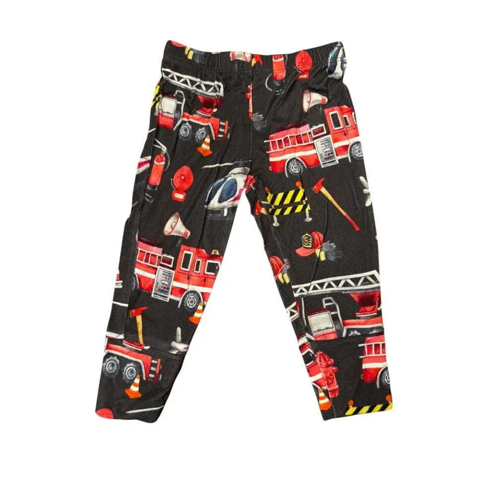 Posh Peanut Baby Pajamas 6–12 Months – Firetruck & Firefighter Print 2-Piece Set